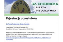 <b> POW. CHOJNICKI. Piesza pielgrzymka na Jasną Górę (REJESTRACJA UCZESTNIKÓW) </b>