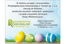 <b>ŻYCZENIA WIELKANOCNE<br> od Przedsiębiorstwa Komunalnego w Tucholi</b>