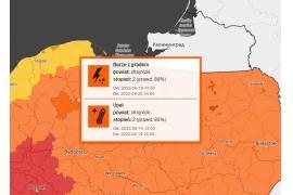 <b> POW. CHOJNICKI. Ostrzeżenia meteorologiczne 2 stopnia przed burzami z gradem oraz upałami (AKTUALIZACJA) </b>