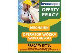 <b>KB Sp. z o.o.  - PRACA W RYTLU (OFERTY). OPERATOR WÓZKA WIDŁOWEGO, MECHANIK</b>