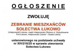 <b> GM. CZERSK. Zebranie mieszkańców Sołectwa Łukowo </b>