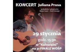 <b> GM. CZARNA WODA. Koncert Juliana Prusa oraz `The Mushrooms` z okazji 31. Finału WOŚP </b>