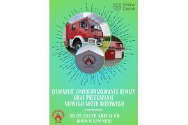 <b>GM. CZERSK. Uroczyste otwarcie zmodernizowanej remizy oraz przekazanie nowego wozu bojowego. ZAPROSZENIE </b>