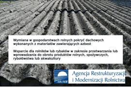 <b>Szkolenia - wymiana pokryć dachowych wykonanych z materiałów zawierających azbest oraz wsparcie dla rolników lub rybaków. ZAPROSZENIE </b>