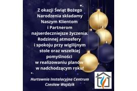 <b>ŻYCZENIA ŚWIĄTECZNE<br>od Hurtowni Instalacyjnej Centrum Czesław Wajdzik </b>