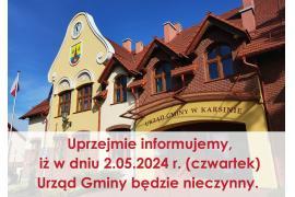 <b>GM. CZERSK/GM. KARSIN. 2 maja urzędy nieczynne</b>