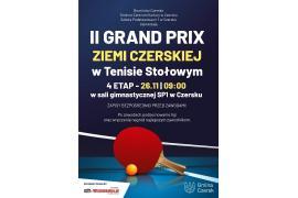 <b> GM. CZERSK. II Grand Prix Ziemi Czerskiej w Tenisie Stołowym - 4 etap - ZAPROSZENIE </b>