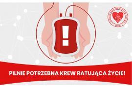 <b>Apel Regionalnego Centrum Krwiodawstwa i Krwiolecznictwa w Słupsku. KREW W GRUPIE O- STAN KRYTYCZNY! </b>