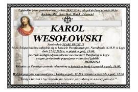 <b>GM. CZERSK. Pogrzeb Naczelnika OSP Stare Prusy Karola Wesołowskiego w piątek 27 lutego w Łęgu</b>