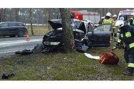 <b>GM. CZERSK. Samochód uderzył w drzewo - DK22 (ZDJĘCIA)</b>