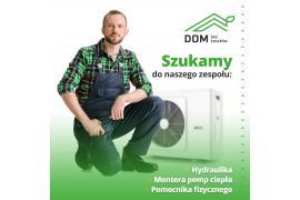 <b>OFERTY PRACY <br>Instalator pomp ciepła, hydraulik, pomocnik. Monter fotowoltaiki, elektryk, dekarz, pomocnik </b>