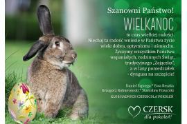 <b>ŻYCZENIA WIELKANOCNE <br>od Klubu Radnych `Czersk dla pokoleń`</b>