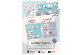 <b>Dni Chojnic 2024. Wystąpi Rock and Fire, ANIA WYSZKONI, Wanda i Banda, UNIVERSE. ZAPROSZENIE</b>