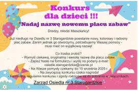 <b>CZERSK. Osiedle nr 3 `Starogardzkie`: Uwaga konkurs – nazwa placu zabaw</b>