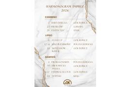 <b> REGION. HARMONOGRAM IMPREZ 2024. Gminny Ośrodek Kultury w Śliwicach - spędźcie z nami lato! </b>