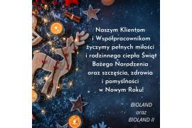 <b>ŻYCZENIA ŚWIĄTECZNE<br>od Firm BIOLAND oraz BIOLAND II</b>