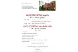 <b>Drzwi Otwarte  Liceum Ogólnokształcącego  im. Wincentego Pola w Czersku. Zaproszenie dla uczniów i rodziców (PROGRAM)</b>