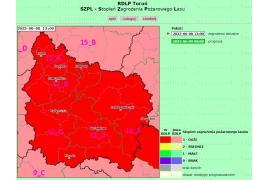 <b>GM. CZERSK. Zagrożenie pożarowe w lasach - m.in. Nadleśnictwa Czersk, Rytel, Woziwoda (MAPA)</b>