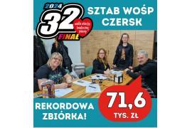 <b>SZTAB WOŚP W CZERSKU. <br>32. Finał - PADŁ REKORD!!! Zebrano 71 629,66 zł. BRAWO! (NOWE ZDJĘCIA)</b>