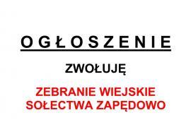 <b> GM. CZERSK. Zebranie wiejskie sołectwa Zapędowo </b>