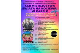 <b>XXII MISTRZOSTWA ŚWIATA NA KOCIEWIU W KAPELE - ZAPROSZENIE (PROGRAM)</b>