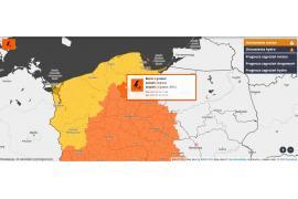 <b>Burze z gradem, stopień: 2 - ostrzeżenie meteorologiczne (powiat chojnicki)</b>