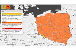 <b> AKTUALIZACJA - STOPIEŃ 2<br>POW. CHOJNICKI. Ostrzeżenia meteorologiczne przed upałami i burzami z gradem </b>