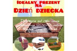 <b> IDEALNY PREZENT NA DZIEŃ DZIECKA.  PIASKOWNICA IMPREGNOWANA DREWNIANA ZAMYKANA SKŁADANA 120 X 120 CM GRATISY</b>