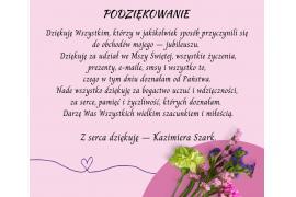 <b> Kazimiera Szark - podziękowanie </b>