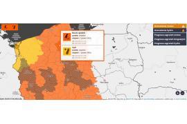 <b>POW. CHOJNICKI. Burze z gradem (stopień: 2), upał ( stopień: 1) - ostrzeżenia meteorologiczne</b>