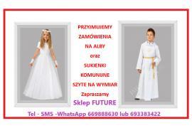 <b> NAJŁADNIEJSZE W MIEŚCIE ALBY ORAZ  SUKIENKI KOMUNIJNE SZYTE NA WYMIAR </b>